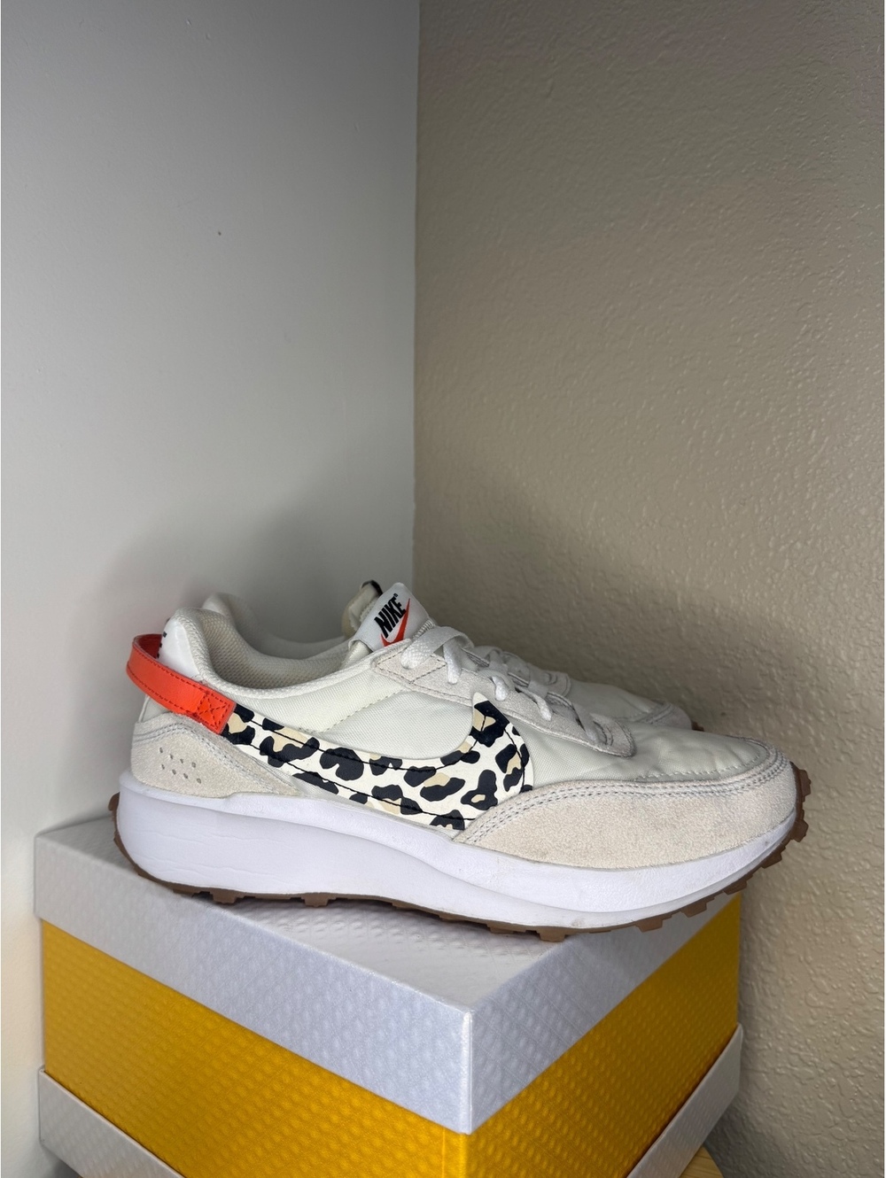 Nike Waffle Debut White Leopard DZ5201-100 Women’s Size 7.5 Sneakers